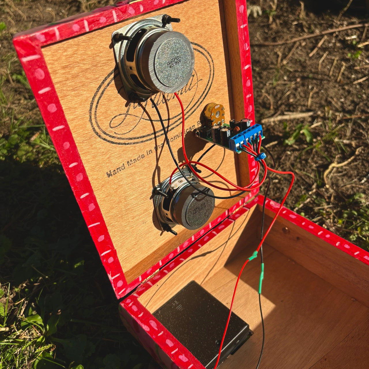 folk art stereo speaker #4 (pink)