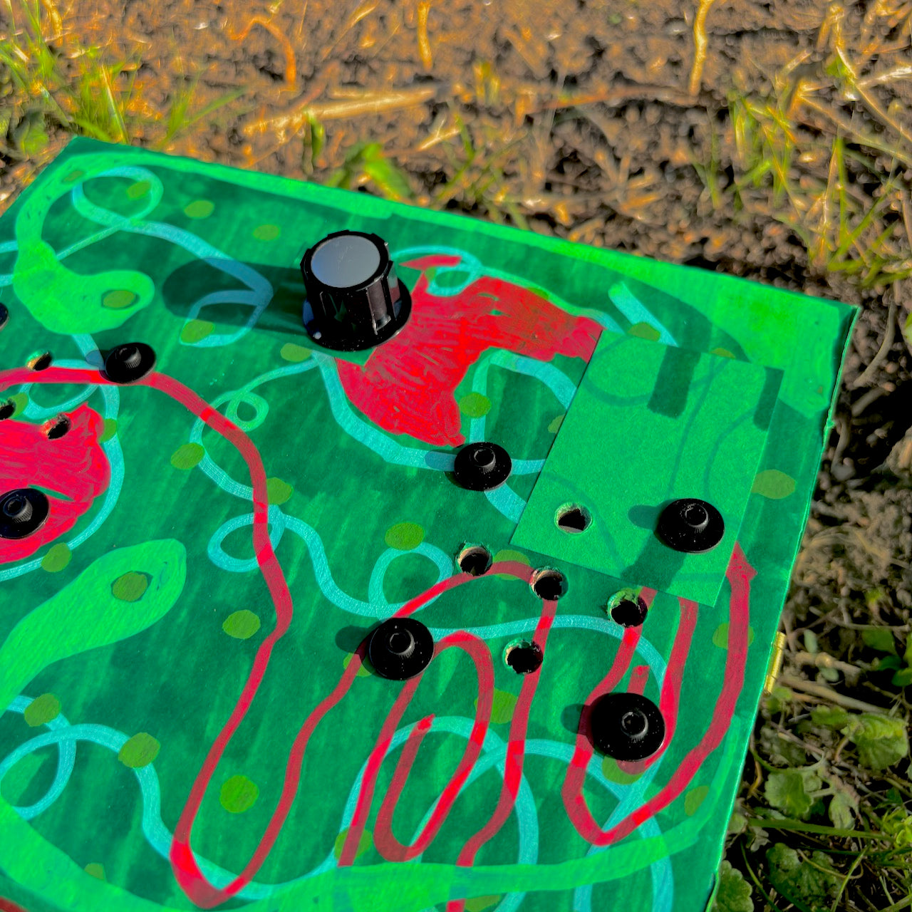 folk art stereo speaker #7 (green2)