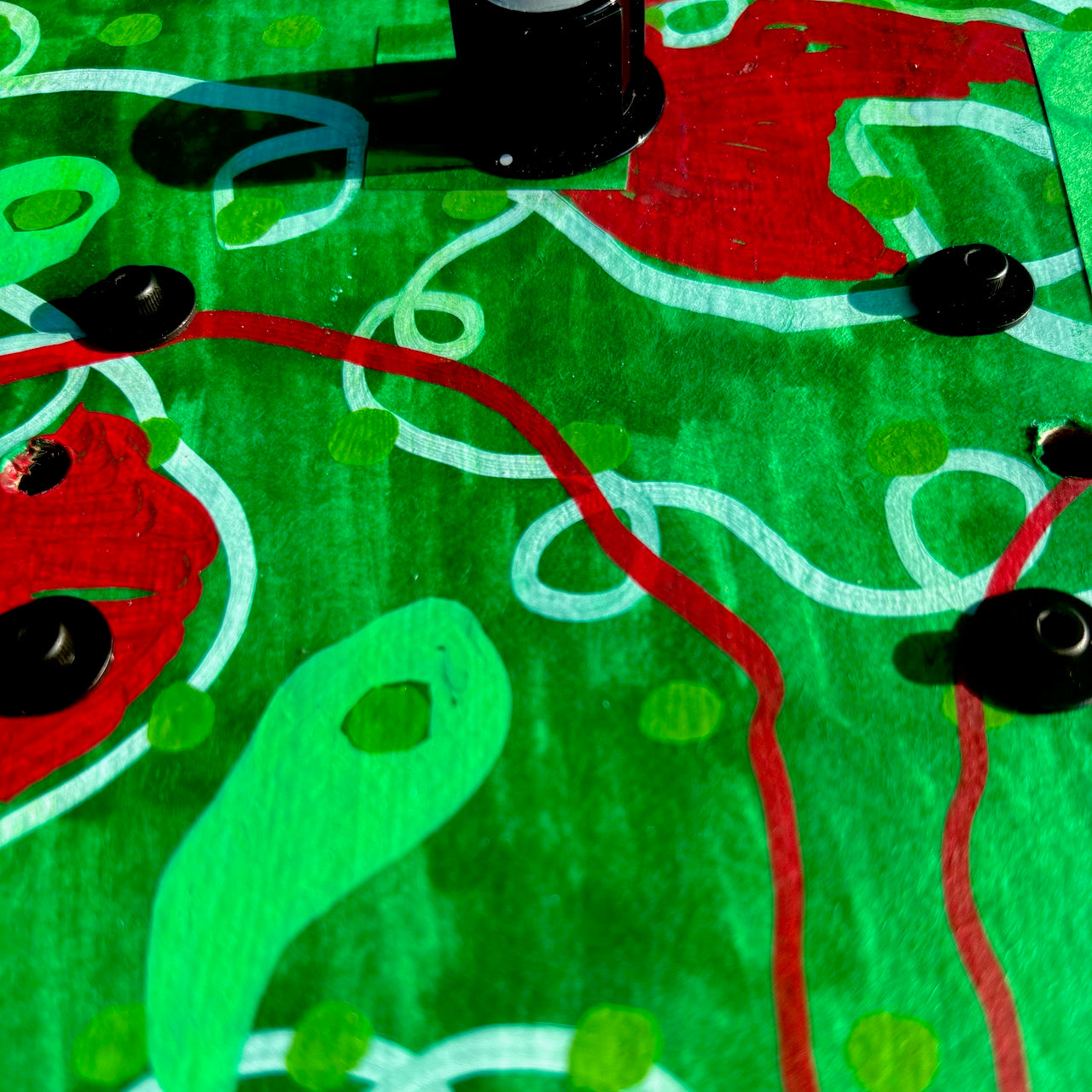 folk art stereo speaker #7 (green2)
