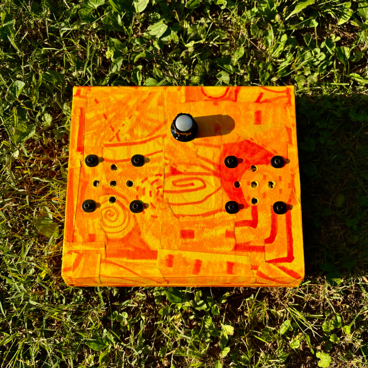 folk art stereo speaker #1 (yellow)