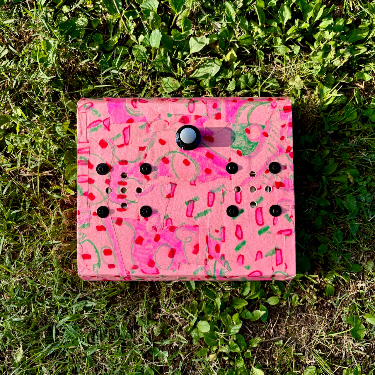folk art stereo speaker #4 (pink)