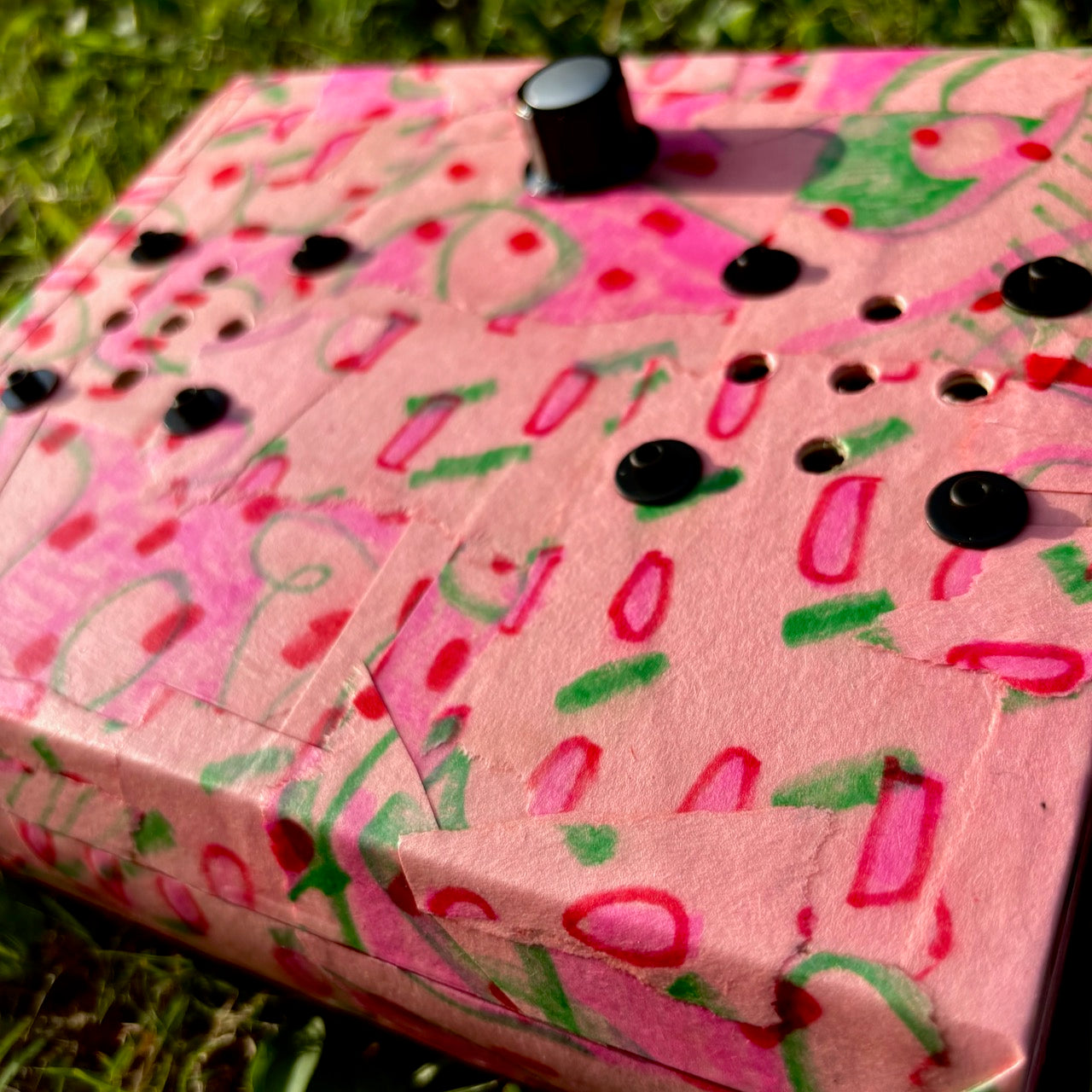folk art stereo speaker #4 (pink)