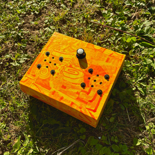 folk art stereo speaker #1 (yellow)