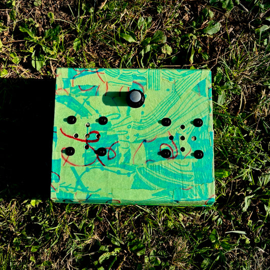 folk art stereo speaker #3 (green)