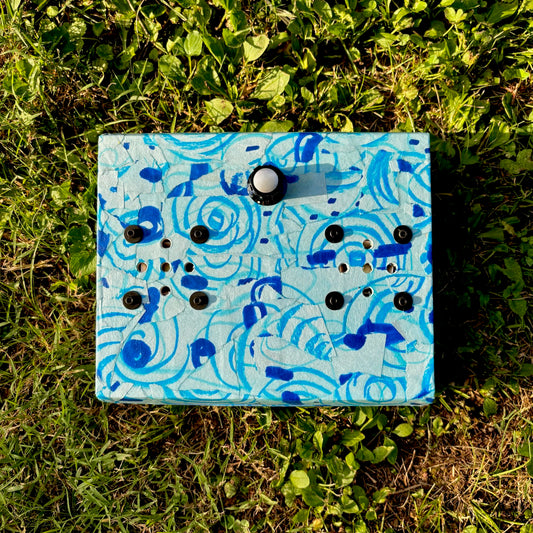folk art stereo speaker #2 (blue)